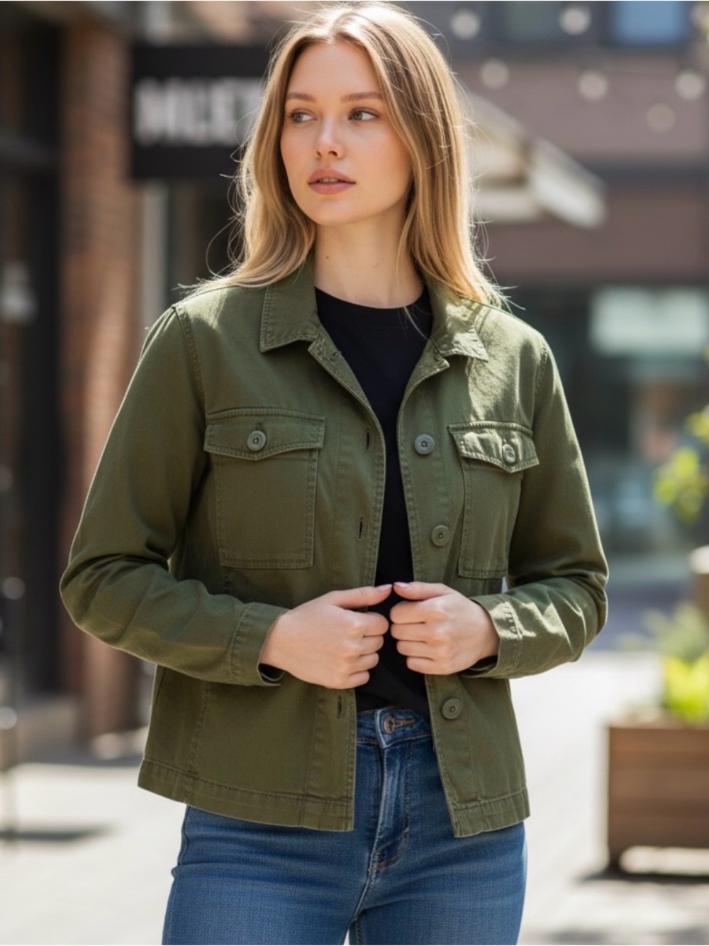 Madewell Olive Green Utility Jacket for Women